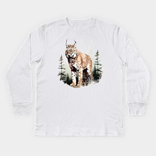 Eurasian Lynx Kids Long Sleeve T-Shirt